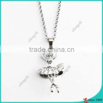 Zinc Alloy Metal Ballet Girl Necklace