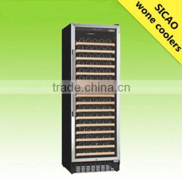Single temperature wine compressor fridge 450 liter cooler glass door wine electric cabinet