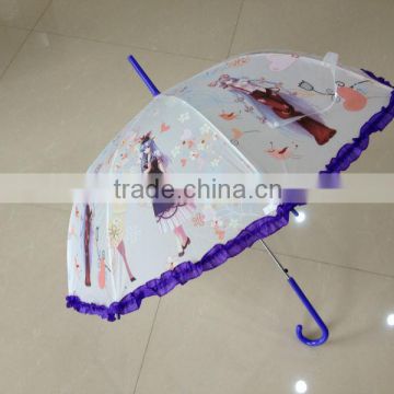 21''*8 auto open full print/transparent PVC Umbrella