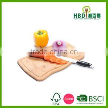 Smart bamboo vegetable cutting board with groove one side