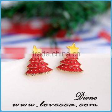 Popular Cute Christmas Tree Stud Alloy Earrings photo-3