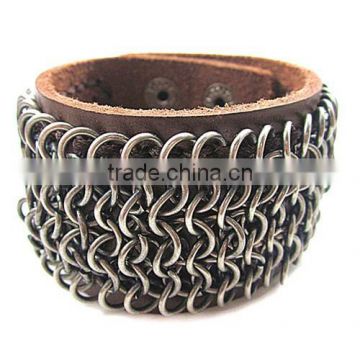 Man's Wide Leather Wrap Bracelets & Bangles