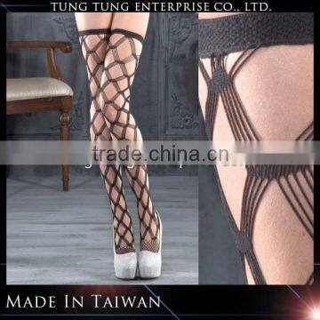 Multi Fence Net Pattern Sheer Thigh High stockings