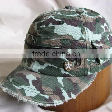 6 panel camo camp caps,training caps,washed caps