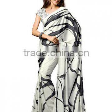 Indian Black And White Sarees For Womens
