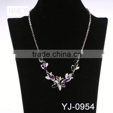 multi layer bead traditional pearl crystal pendant chain necklace