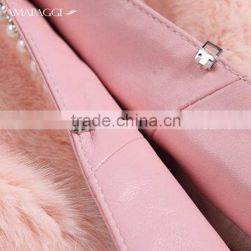 Wholesale Customized White Mink Fur Winter Coat for Women photo-4