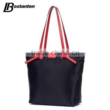Custom 600d Polyester Canvas Tote Bag Shoulder Bag Leather Handle Wholesale photo-2