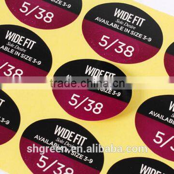 CMYK printing size paper sticker for clothing