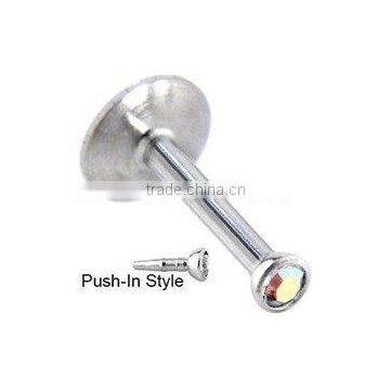 Stainless steel internally threaded lip labret rings body jewelry