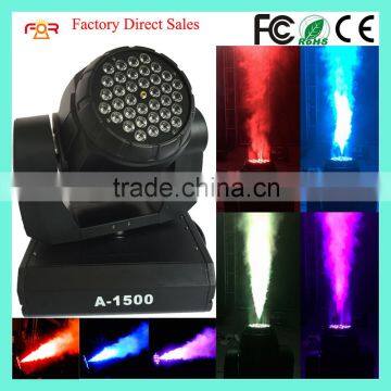 Manufacturer Wholesale 36*3w RGB Colorful DMX512 1500w LED Moving Head Fog Smoke Machine