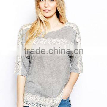 wholesale clothes manufacture custom t shirt women fashion high quality boat neckline custom t shirt
