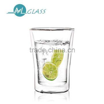 330ml high borosilicate double wall glass coffee/tea/beer cups N6059