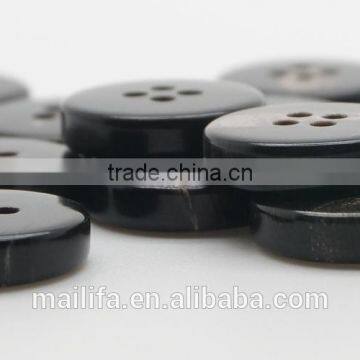 Real 4 Holes Round Natural Dark Brown Bufflao Horn Button for Suit, Sweater, Jacket