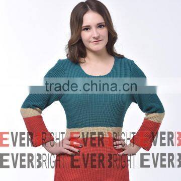 sweater women 2016 OEM Service color combination pullover