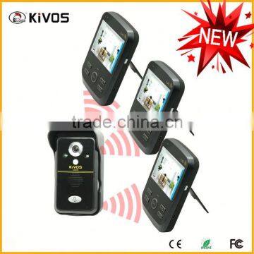 2.4Ghz 300meter kivos kdb300 apartment video door phone With Pir Auto-detection Recording
