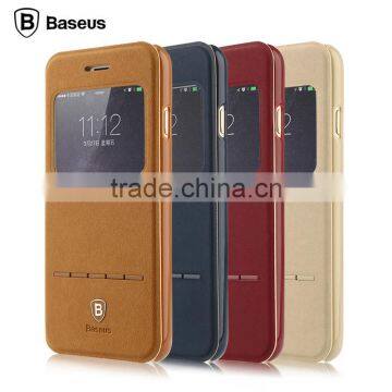 QUALITY BASEUS TRANSPARENT PLASTIC VIEW WINDOW TERSE PC+PU LEATHER CASE COVER FOR iPhone 6 Plus 5.5 inch