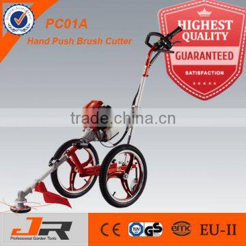 Chinese garden tool GR-PC01A 4-stroke hand push brush cutter/ agricultural equipment with wheels