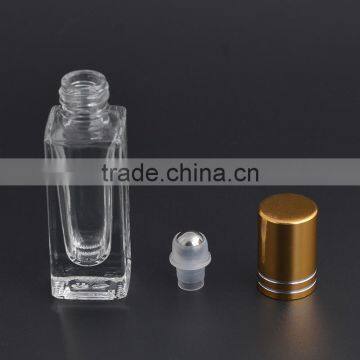 Wholesale 6ml Empty Rectangle Shaped Clear Glass Roll on Bottle With Aluminum Cap for Cosmetic Perfume Essential Oil Packaging photo-5