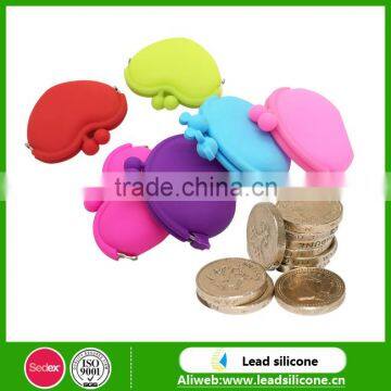 2015 Hot Selling Heart Shape Silicone Wallet/Silicone Coin Bag