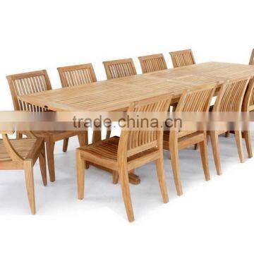 2016 Simple design long wood tables large teak outdoor dining table set