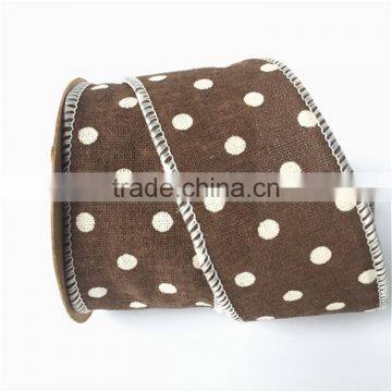 Linen Dots Christmas Ribbon Roll photo-3