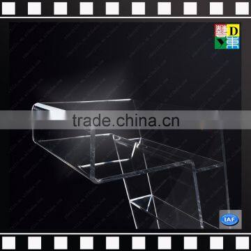 Modern Clear Acrylic Serving Hand Cart With 4 Wheels Acrylic Trolley Coffee Table photo-3