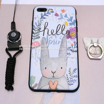 Cartoon Cell Phone Case Silicone Mobile Phone Cases for IPhone7/7Plus/6/6s/6plus/6splus With Finger Ring Stent Holder photo-3