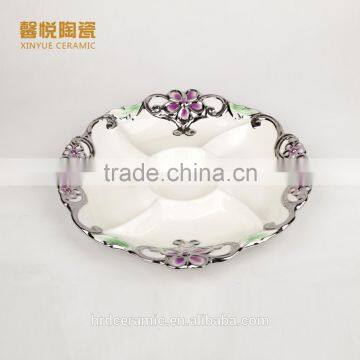 Hot Sale Ceramic Candy Plate Golden ,ceramic Plate Wholesale in Stock photo-3