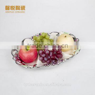 China Factory Wholesale golden electroplating fruit departed plate