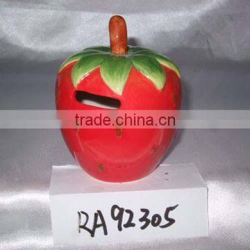 promotional ceramic strawberry shaped coin box factory direct