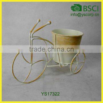 convinent functional metal bicycle with flower pot