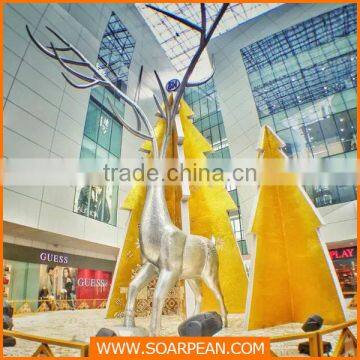 Hot Sale Christmas Decorations Fiberglass Gold Fake Deer photo-2