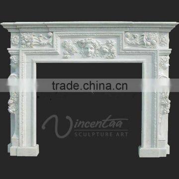 Modern Home Decoration Use Hand Carved Natural Marble Fireplace Mantels photo-2