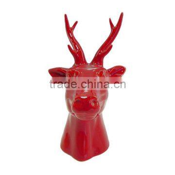 Ceramic Red Deer Head For Home Decor photo-2