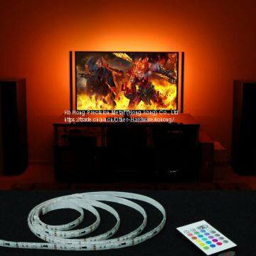 TV Bias Lighting USB Powered LED Light Strip for 65 70 Inches TV Back Decor 20 color options Dimmable Remote