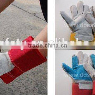 DDSAFETY Winter Leather Gloves Blue Furniture Gloves White Cotton Back Full Lining Driver Winter Glove photo-2