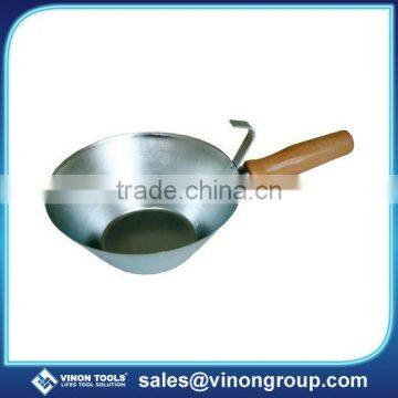 Plastering Cement Bowl, Zinc Plated, Wood Handle( drywall construction tools)