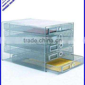 2013 best selling 5 layer office metal mesh desk organizer stationery box