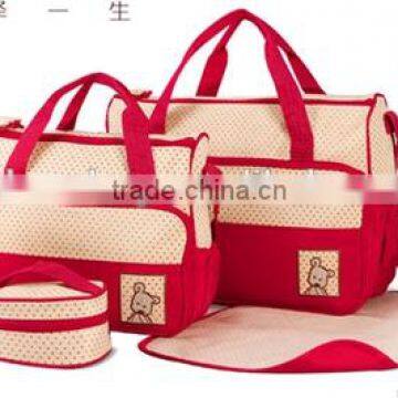 Wholesale Durable 5pc Set Baby Diaper Bag with Polyester