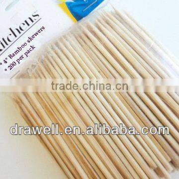 BS-2010 4" bamboo bbq skewers 200 per pack