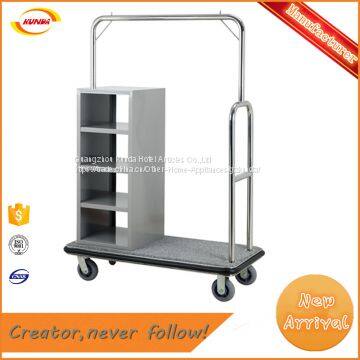 clothes hanger trolley clothes hanger cart for hotel laundry room with 4 wheels Kunda C-078