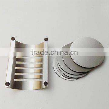 Customized Logo 6pcs Stainless Steel Coffee Cup Coaster Set With Holder photo-5