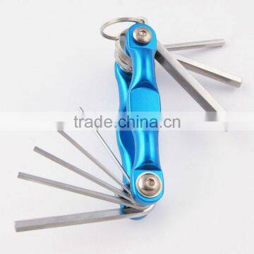 2014 new Stock pocket mini multi aluminium oxide promotion bike keychain tools 801-8a