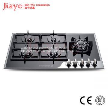 Tempered glass gas hob/90cm kitchen gas stove/Built in 5 burner gas cooker JY-G5033