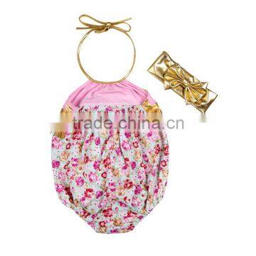 Baby Bubble Romper Cheap Baby Girl Cotton Summer Clothes Set With Match Bow Headband Designer Baby Clothes Girls photo-3