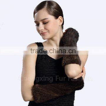 CX-A-68C Women Fashion Winter Warm Genuine Mink Fur Leather Golves