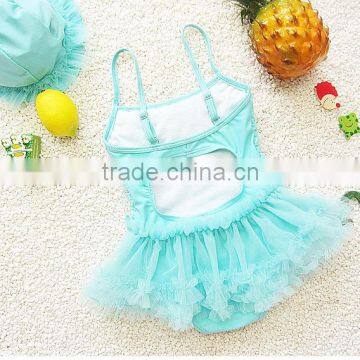 Baby Solid Color Lace Bikini New One Piece Swimming Wear Girl Bathing Suit for Summer Girl Swimming Suit photo-2
