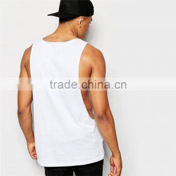 Mens Plain White Tank Top Custom Open Side Tank Top photo-2