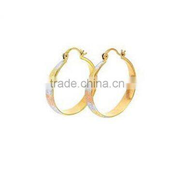 Stylish Imitation Tri Gold Plated Hoop Earrings